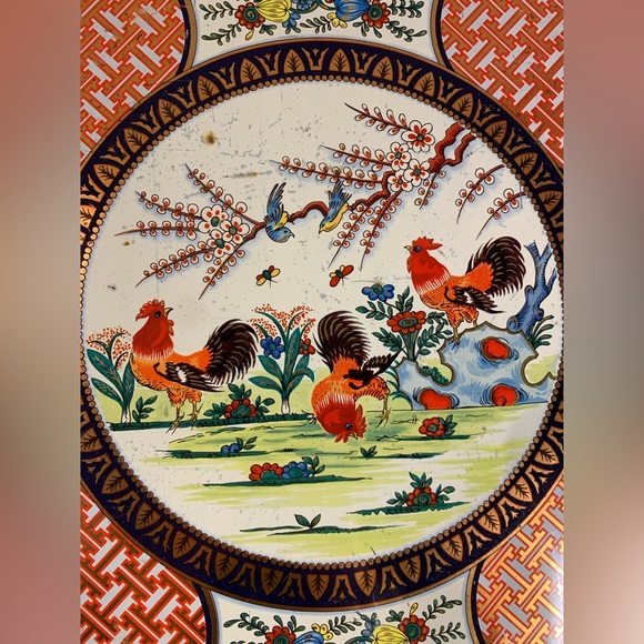 VTG Daher Decorated Ware Rooster Square Metal Tray - Picture 5 of 7